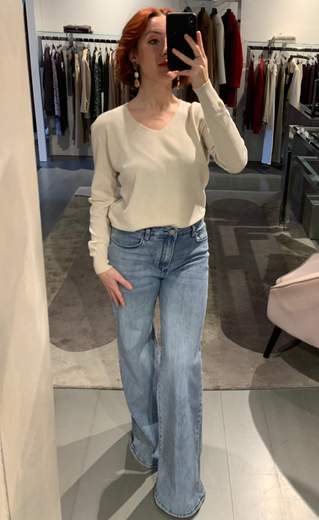 Maglia Scollo A V Viscosa Lana Much Money