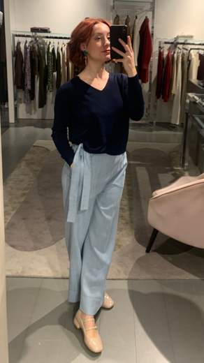 Pantalone Cropped In Chambry Lyocell Kartika