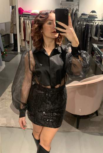 Gonna Corta Nera In Pailettes Maryley