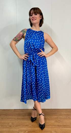 Abito Smanicato Raso Pois Kartika