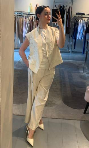 Pantalone Cropped Con Cordone Lurex Kartika