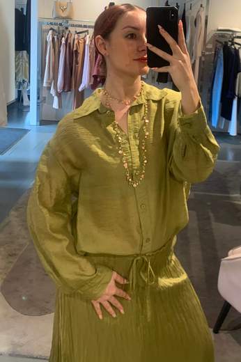 Camicia Lino Verde Anitie