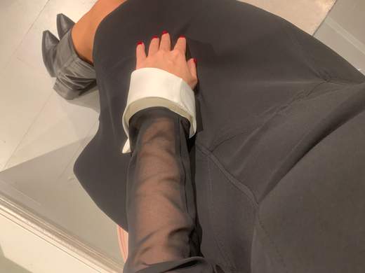 Abito Corto Nero Con Colletto E Polsi Bianchi Babylon