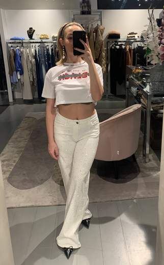 Jeans Palazzo Con Strass Much Money