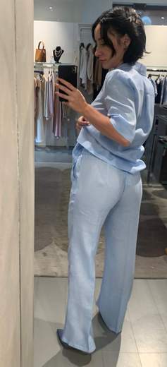 Pantaloni Larghi In Lino Riva Tricot