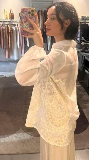 Camicia Over Con Ricami Kiki Six