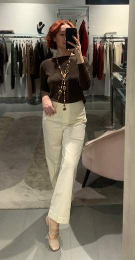 Pantalone Cropped In Tela Cotone Kartika