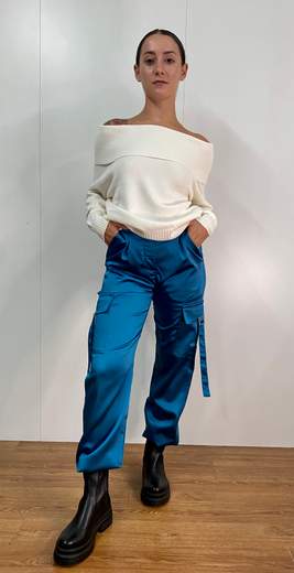 Pantalone Cargo In Raso La Kore