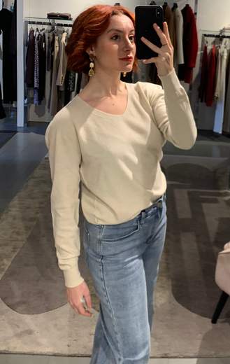 Maglia Scollo A V Viscosa Lana Much Money