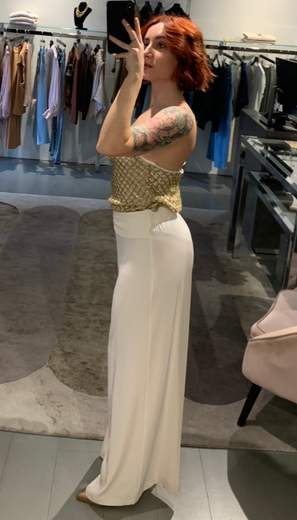 Pantaloni Larghi Elasticizzati Con Fibbia Metallica Giorgia Plus