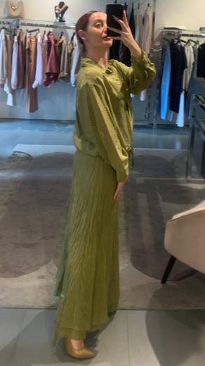 Gonna Stropicciata Lino Anitie