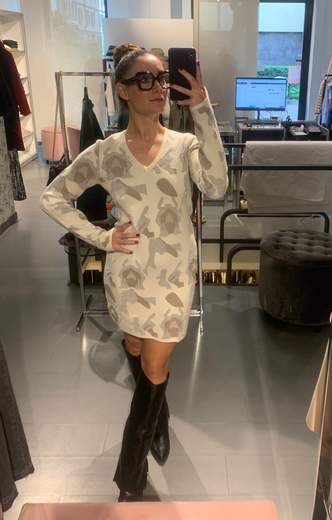 Abito Maglia Camuflage Argento La Kore