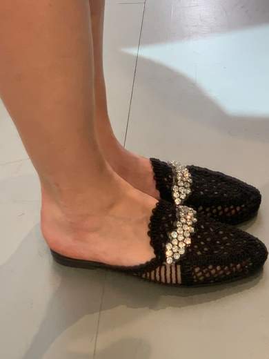 Ciabattina In Rafia Gioiello Divine Follie