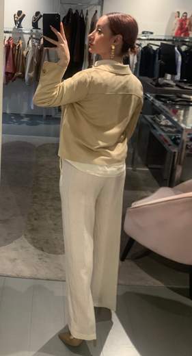 Pantaloni Dritti In Lino Con Colisse Riva Tricot