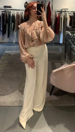 Pantalone Largo In Cadi Fluido Kartika