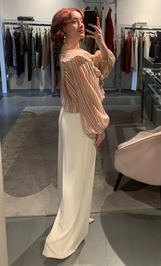 Pantalone Largo In Cadi Fluido Kartika