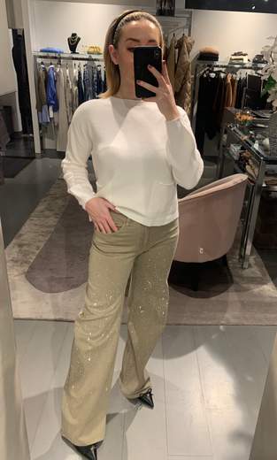 Jeans Palazzo Con Strass Much Money