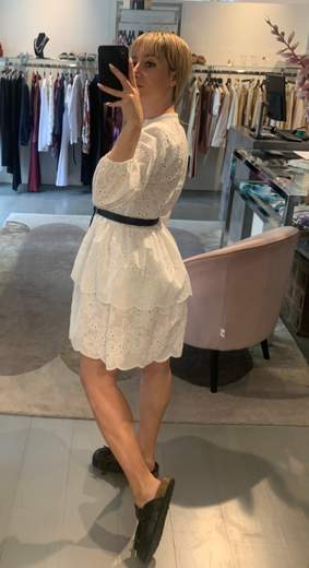 Abito Corto Pizzo Bianco Maryley