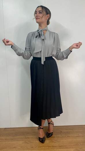 Camicia Misto Seta Con Nastro Kartika