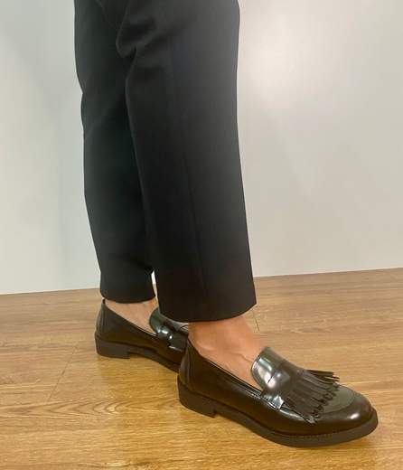 Mocassino Nero E Verde Vera Pelle Sophie Matiè