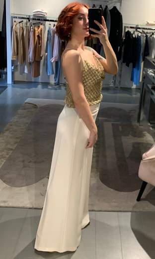 Pantaloni Larghi Elasticizzati Con Fibbia Metallica Giorgia Plus