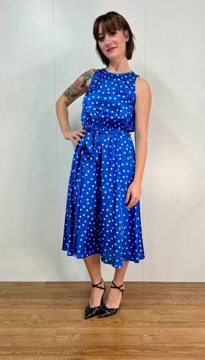 Abito Smanicato Raso Pois Kartika