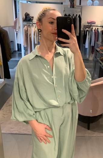 Camicia Con Coulisse E Maniche A Sbuffo Contr'ora