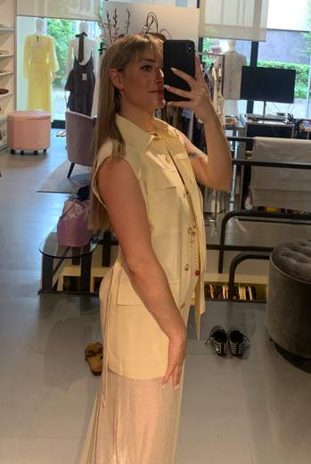 Gilet Sahariana In Lino Kartika