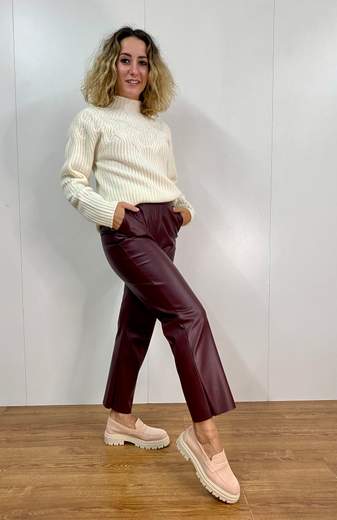 Pantalone In Fintapelle Con Elastico Kartika
