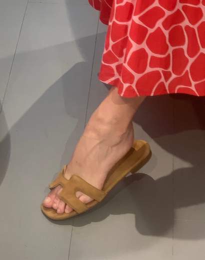 Ciabattina Modello Hermes Scamosciata Divine Follie