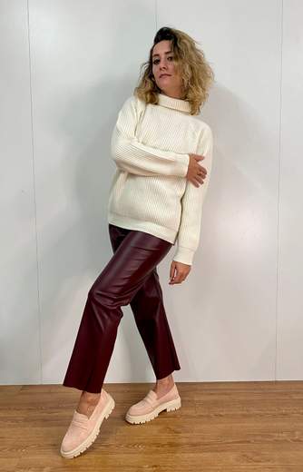 Pantalone In Fintapelle Con Elastico Kartika