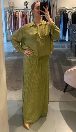 Gonna Stropicciata Lino Anitie