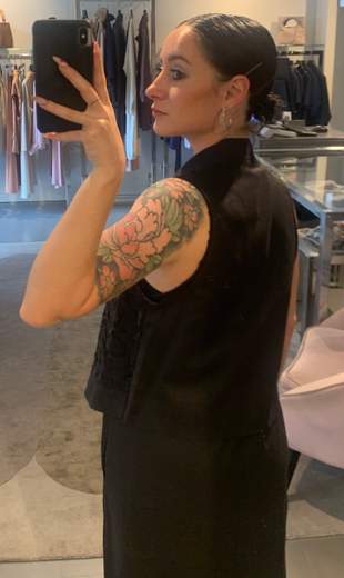 Gilet Devoré Con Bordo E Motivo Kartika