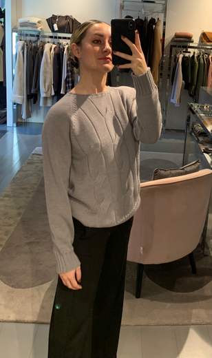 Girocollo Pura Lana Con Trecce Riva Tricot