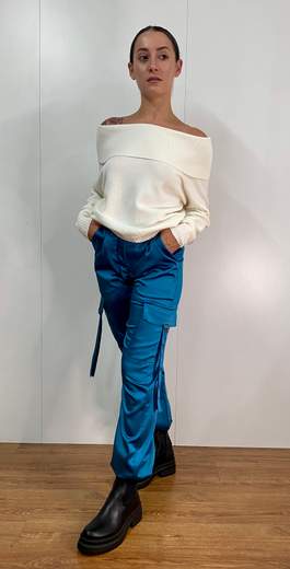 Pantalone Cargo In Raso La Kore