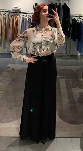 Pantaloni Larghi Elasticizzati Con Fibbia Metallica Giorgia Plus