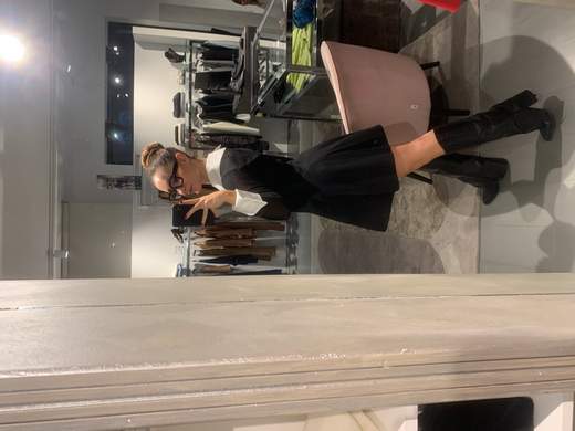 Abito Corto Nero Con Colletto E Polsi Bianchi Babylon