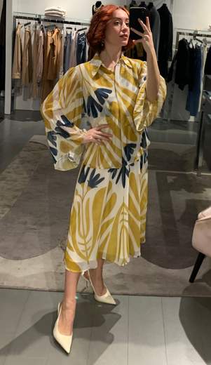 Camicia A Fiori Maniche A Plisse' Giorgia Plus