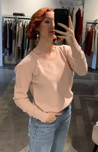 Maglia Scollo A V Viscosa Lana Much Money