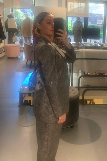 Blazer Con Pailettes Tessuto Principe Di Galles Giorgia Plus