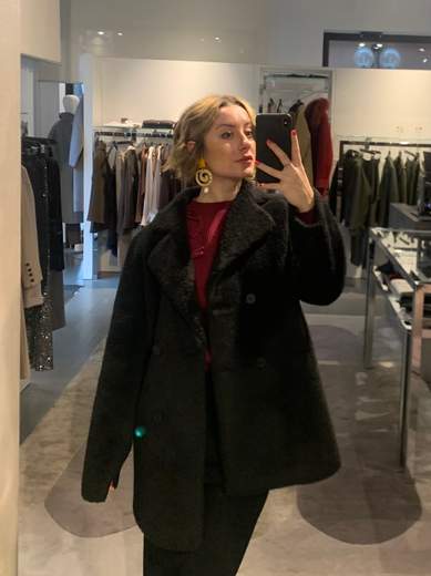 Giaccone Teddy Doppiopetto Veronique Roses