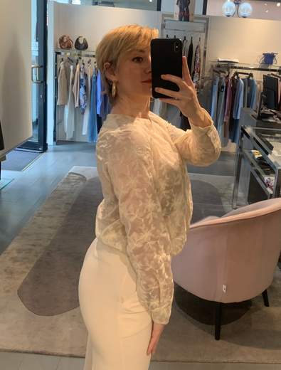 Camicia Con Collo Coreano In Pizzo Sangallo Riva Tricot