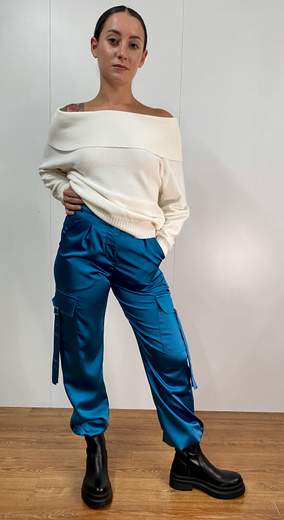 Pantalone Cargo In Raso La Kore
