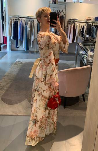 Abito A Fiori Con Balza Maryley