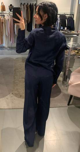 Pantaloni Dritti In Lino Con Colisse Riva Tricot