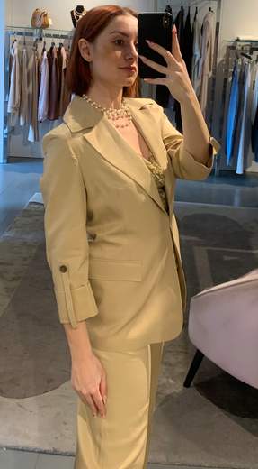 Giacca Lucida Viscosa Lino Anitie