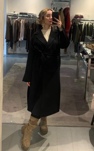 Cappotto A Vestaglia In Lana Veronique Roses