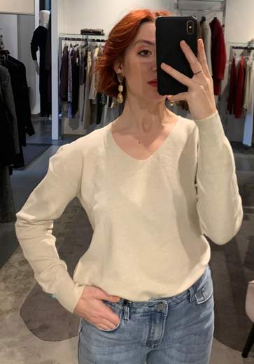 Maglia Scollo A V Viscosa Lana Much Money