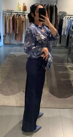 Pantaloni Larghi In Lino Riva Tricot