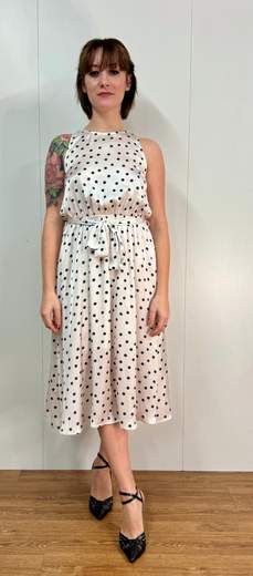 Abito Smanicato Raso Pois Kartika